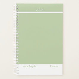 Agenda Verde Salvia Moderno Pequeño