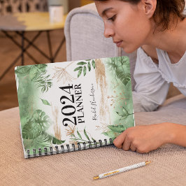 Agenda Verdor botánico y oro personalizado anualmente