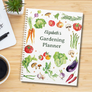 Agenda Verduras Frescas Acuarela Jardinería Personalizada
