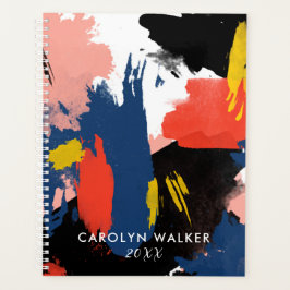 Agenda Vermillión de negro y marina - Abstract Watercolor