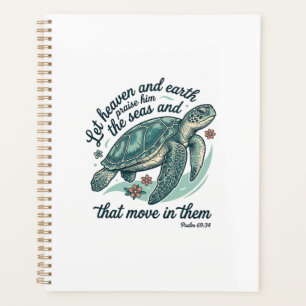 Agenda Versículo de la Biblia de Tortuga Marina Diseño de