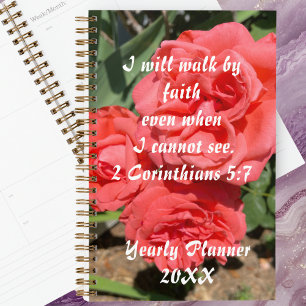 Agenda Verso de la Biblia floral Cristiana Motivadora