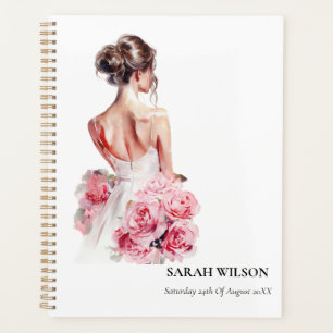 Agenda Vestido de Novia Rosa Acuarela Presupuesto Regalo 