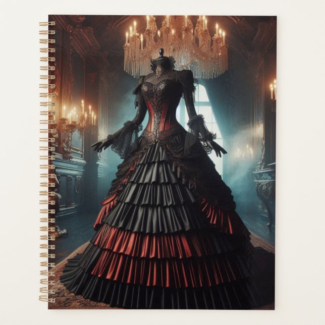 Agenda Vestido rojo y negro de Steampunk (Anverso)