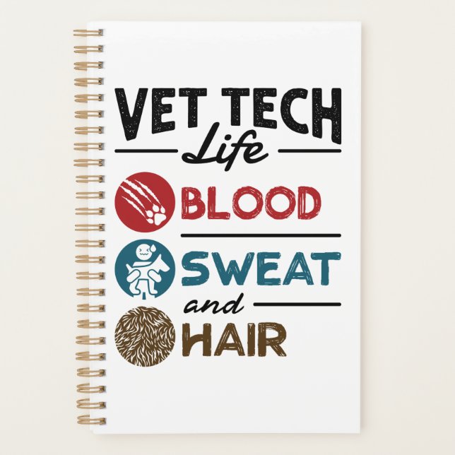 Agenda Vet Tech Life Sangre sudor y pelo (Anverso)