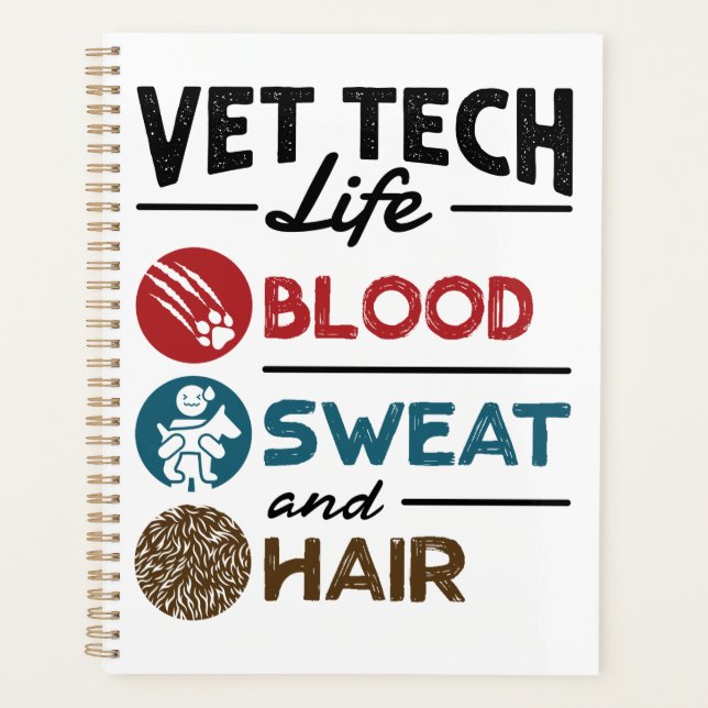 Agenda Vet Tech Life Sangre sudor y pelo (Anverso)