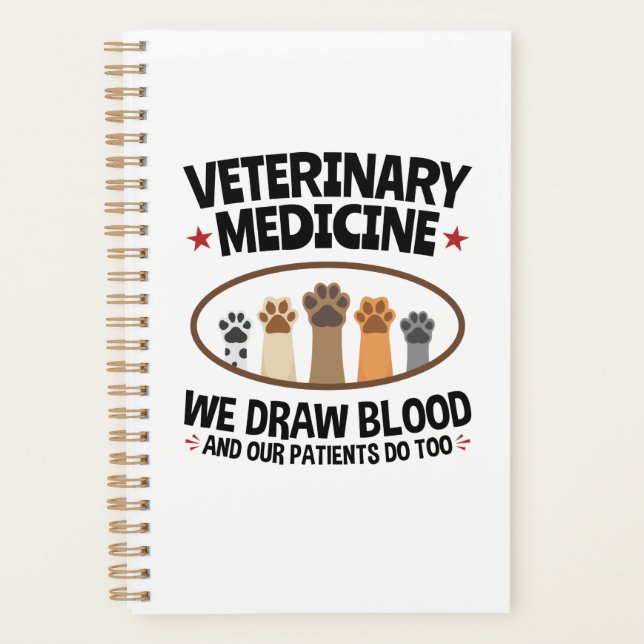 Agenda Vet Tech Veterinaria Funny Dibuja Cita De Sangre (Anverso)