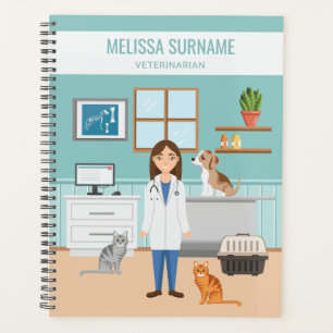 Agenda Veterinaria Mujer Vet Chica Doctora de Animales Az