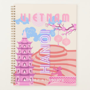Agenda Viajes de Vietnam, rosa