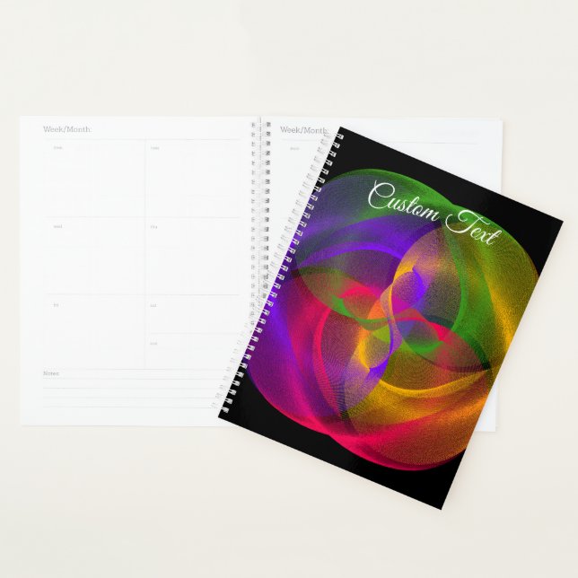 Agenda Vibrant Glossy Finish Geometric Spiral Planner (Demostración)