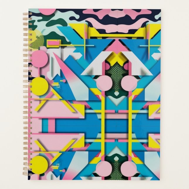 Agenda Vibrant Neon Pastel Camo Abstract Weekly Planne (Anverso)