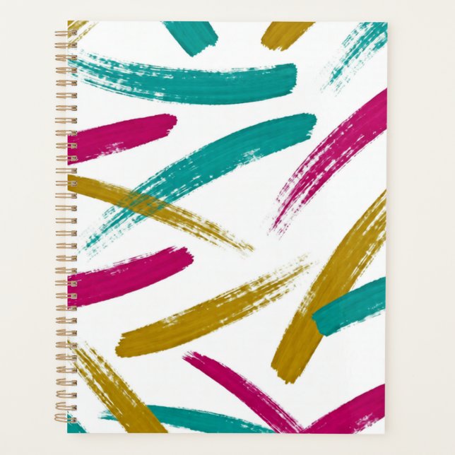 Agenda Vibrant Strokes,Teal, Magenta & Mustard pattern (Anverso)