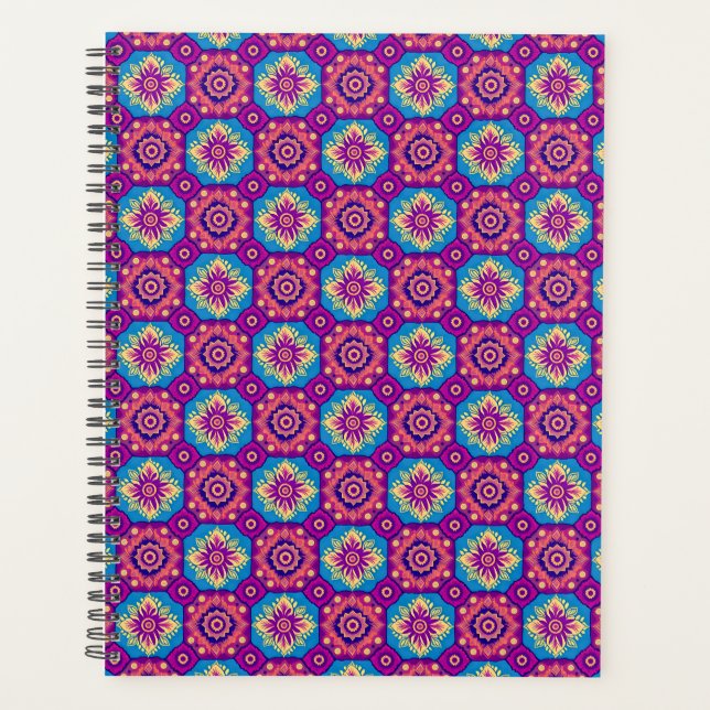 Agenda Vibrante Moda Boho Mandala Patrón floral (Anverso)
