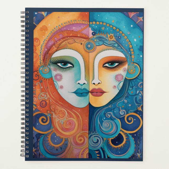 Agenda Vibrante Planner sin fecha de 12 meses (Anverso)