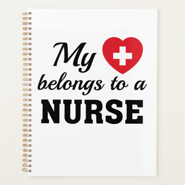 Agenda Vida de enfermería | Mi corazón pertenece a una en (Anverso)