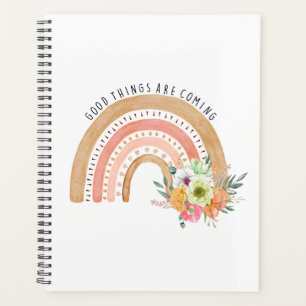 Agenda Vienen las cosas buenas, arcoiris boho