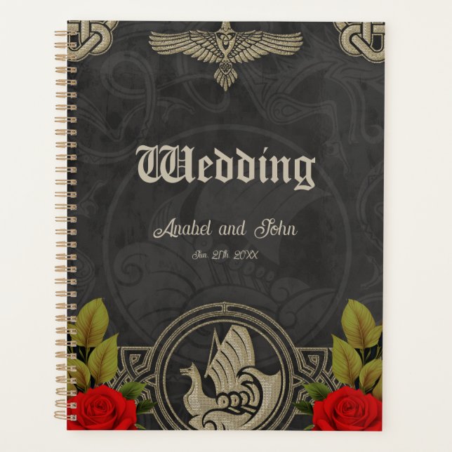 Agenda Viking místico encanto con elegantes nudos celtas. (Anverso)