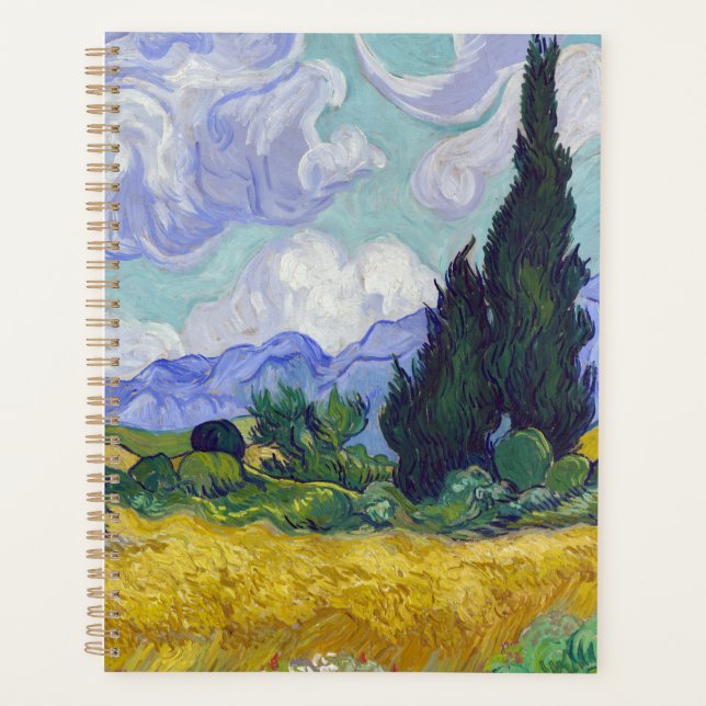 Agenda Vincent Van Gogh - Campo de trigo con cipreses (Anverso)