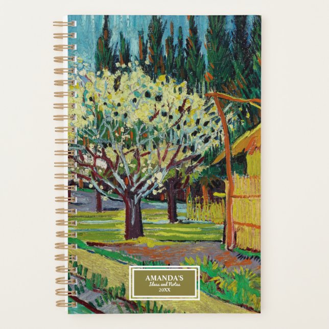 Agenda Vincent van Gogh Orchard rodeado de cipreses (Anverso)
