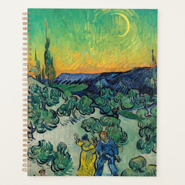 Agenda Vincent van Gogh - Paisaje iluminado por luna con  (Anverso)