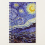 Agenda Vincent Van Gogh Starry Night Vintage Bella Artes<br><div class="desc">Vincent van Gogh Starry Night Bella Artes Painting Starry Night es un cuadro del artista holandés post-impresionista Vincent van Gogh. El cielo azul nocturno está lleno de nubes, estrellas y una luna creciente brillante. La noche estrellada es la única noche de la serie de vistas desde la ventana de su...</div>