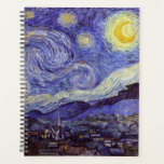 Agenda Vincent Van Gogh Starry Night Vintage Bella Artes<br><div class="desc">Vincent van Gogh Starry Night Bella Artes Painting Starry Night es un cuadro del artista holandés post-impresionista Vincent van Gogh. El cielo azul nocturno está lleno de nubes, estrellas y una luna creciente brillante. La noche estrellada es la única noche de la serie de vistas desde la ventana de su...</div>