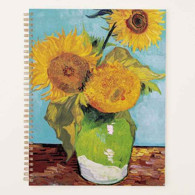 Agenda Vincent Van Gogh - Tres girasoles en una caja (Anverso)