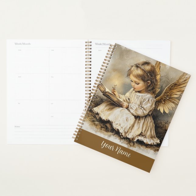 Agenda Vintage Angel Planner Personalize with Your Name" (Demostración)