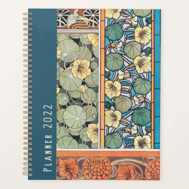 Agenda Vintage Art Nouveau Floral Large Planner (Anverso)