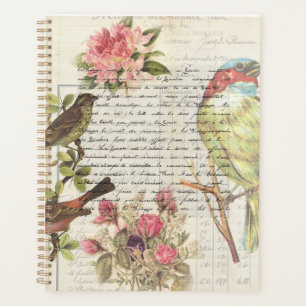 Agenda Vintage Bird Decoupage
