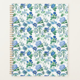 Agenda Vintage Blue Flowers Notebook