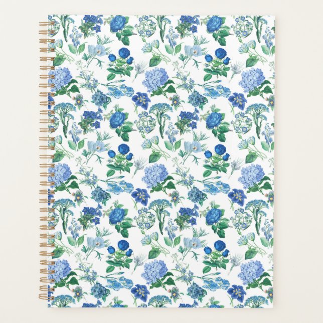 Agenda Vintage Blue Flowers Notebook (Anverso)