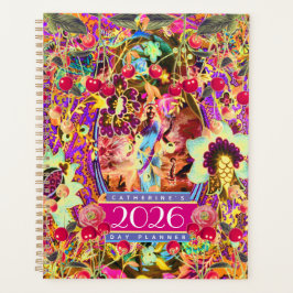 Agenda Vintage Bohemian Goddess Neon 2026 Day Planner