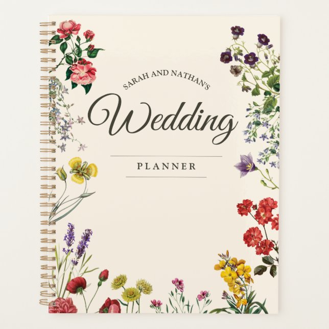 Agenda Vintage Botanical Flower Wedner (Anverso)