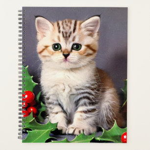Agenda Vintage Christmas Kitten and Holly