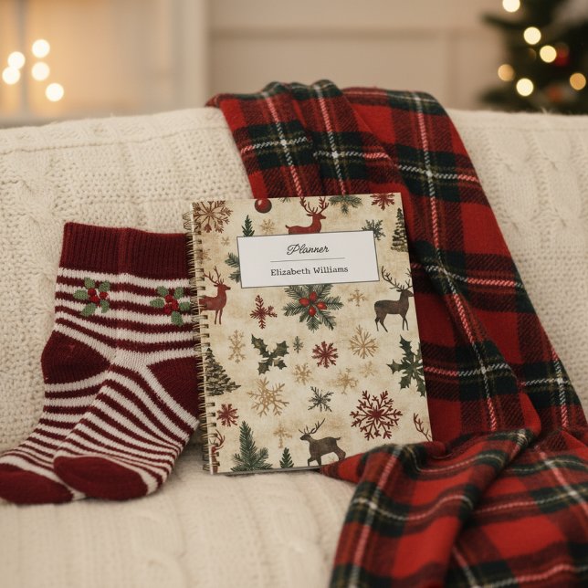 Agenda Vintage Christmas Pattern Retro Holiday Journal (Subido por el creador)