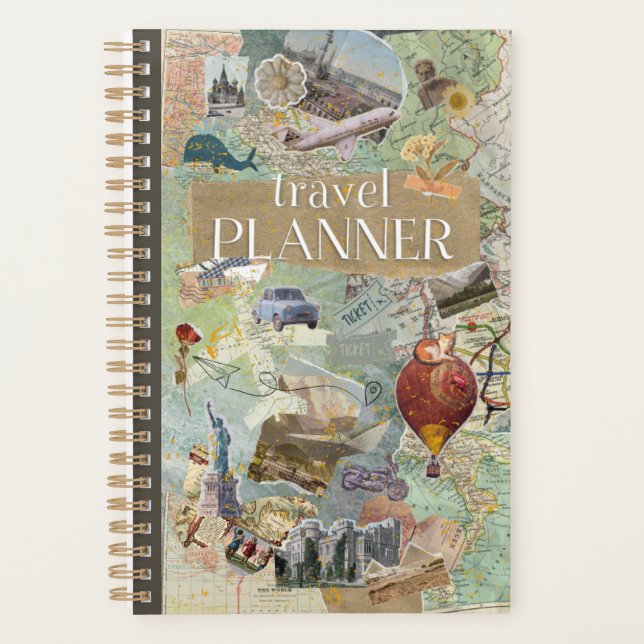 Agenda Vintage Collage Travel Planner (Anverso)