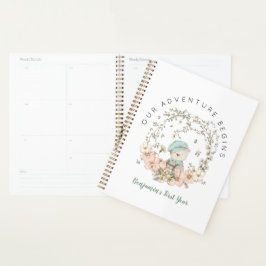 Agenda Vintage Cute Bear Florines Primer Año Niño Bebé