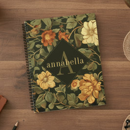 Agenda Vintage Dark Floral William Morris Monogram