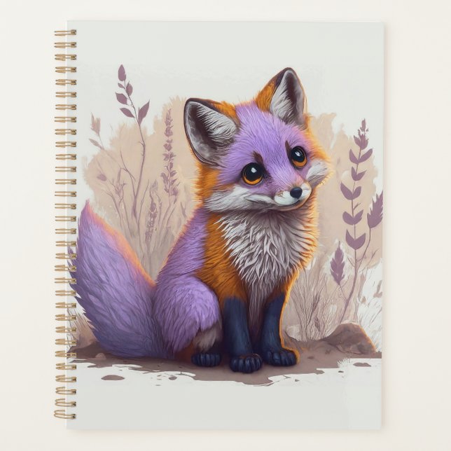 Agenda Vintage de flor Crown Fox Design (Anverso)