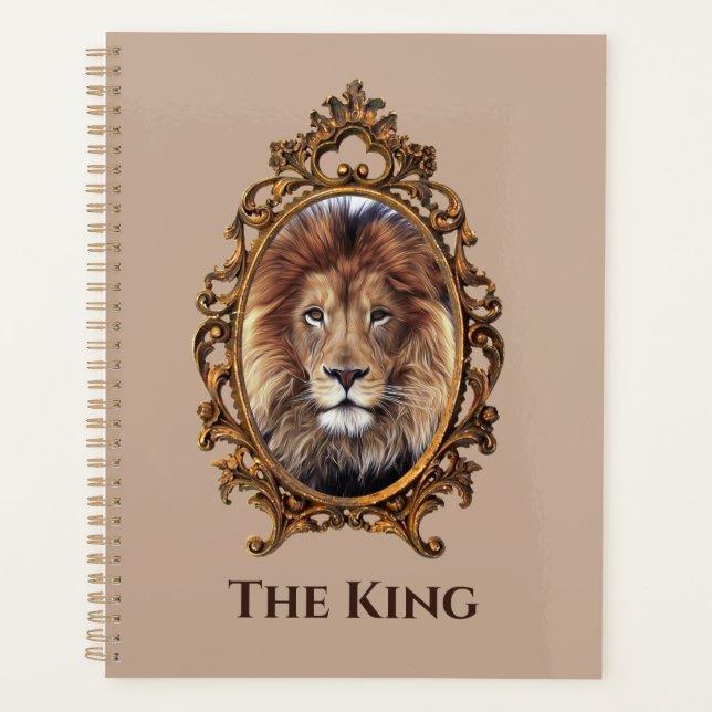 Agenda Vintage Elegante León Marrón King Retro Dads (Anverso)