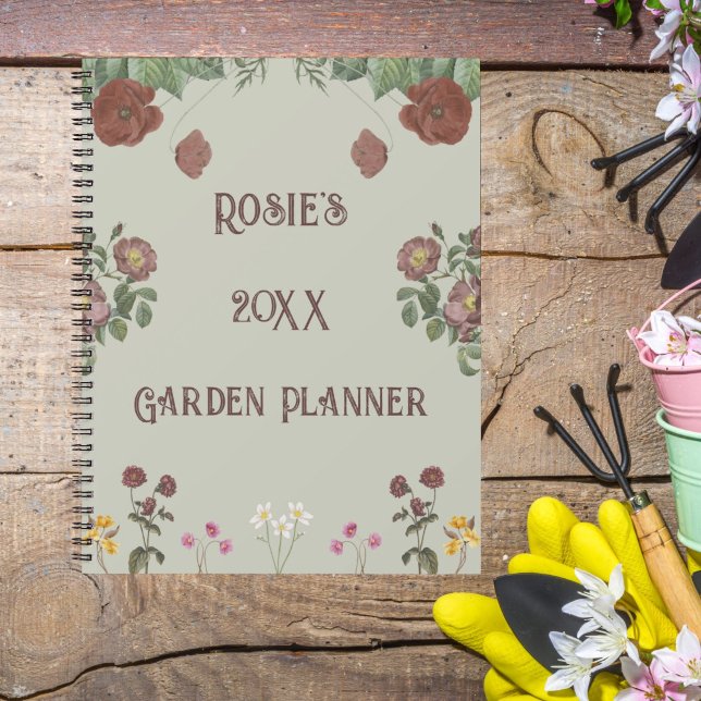 Agenda Vintage Floral Green Personalizado Garden (Subido por el creador)