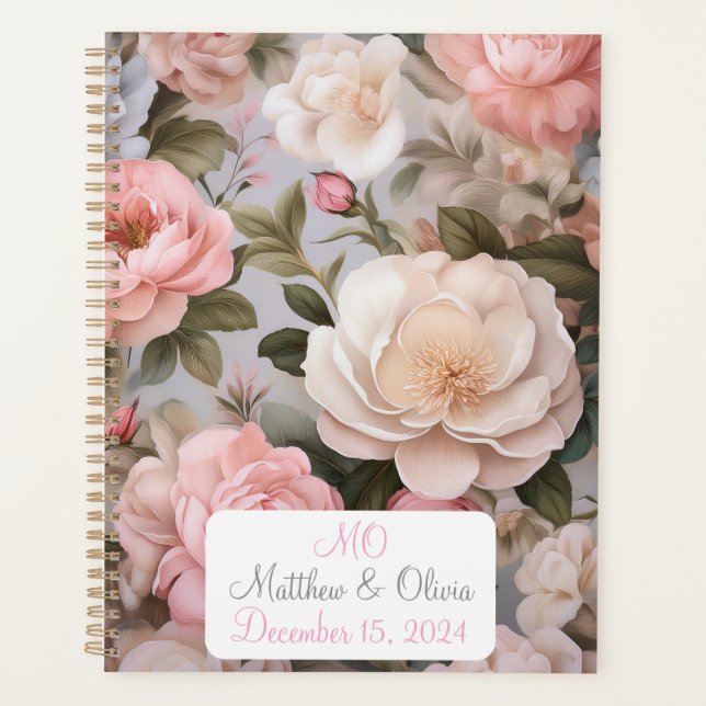 Agenda Vintage Floral Planner Boda Gift (Anverso)