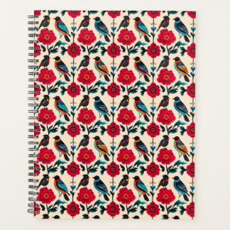 Agenda Vintage Folk Art Birds & Florals Pattern Planner