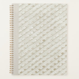 Agenda Vintage Ivory Lattice Board Crisscross Diary Tan