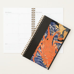 Agenda Vintage japonés langosta y pájaro