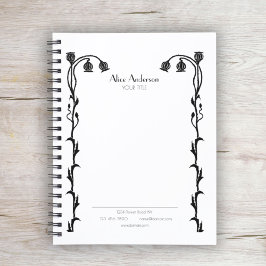 Agenda Vintage Minimalista Nouveau Floral Personal