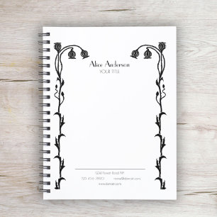 Agenda Vintage Minimalista Nouveau Floral Personal