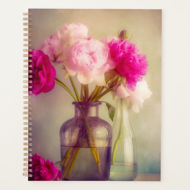 Agenda Vintage Peony Bouquet in Glass Vases (Anverso)