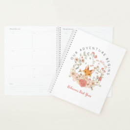 Agenda Vintage Pink Fox Florals Primer año Chica Baby Boo